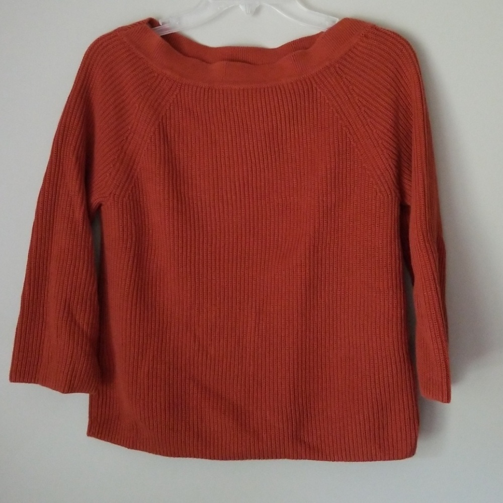 j crew knitted boatneck sweater pumpkin orange